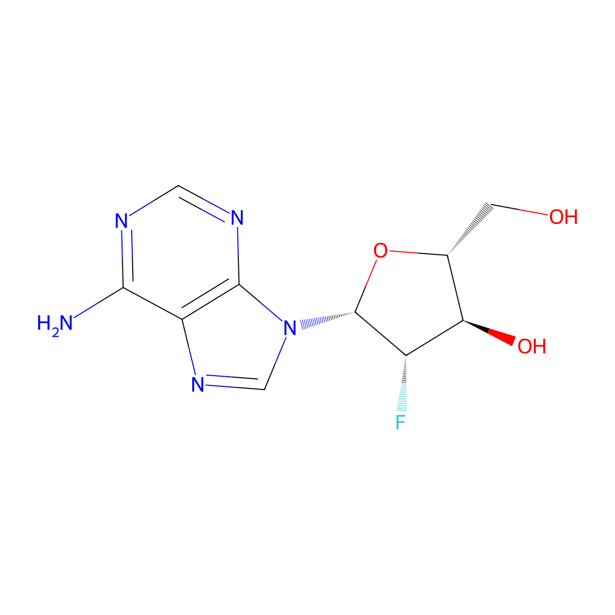 (2R,3R,4S,5R)-5-(6-amino-9H-purin-9-yl)-4-fluoro-2-(hydroxymethyl)tetrahydrofuran-3-ol molecular structure, CAS 20227-41-2