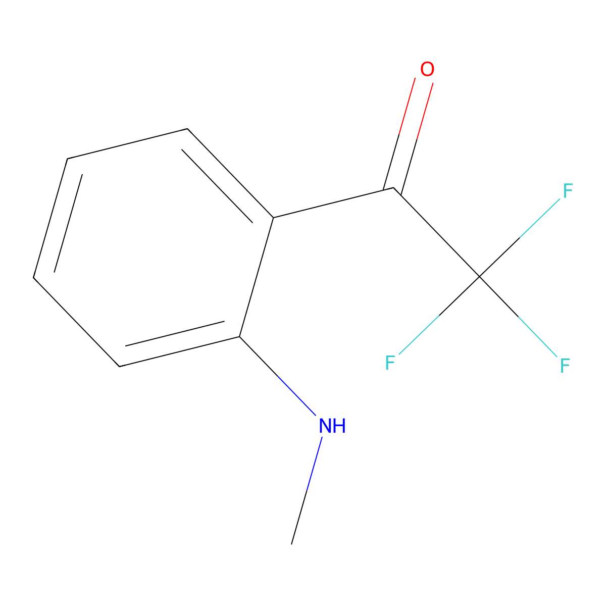 2,2,2-Trifluoro-1-(2-(methylamino)phenyl)ethanone molecular structure, CAS 202270-41-5