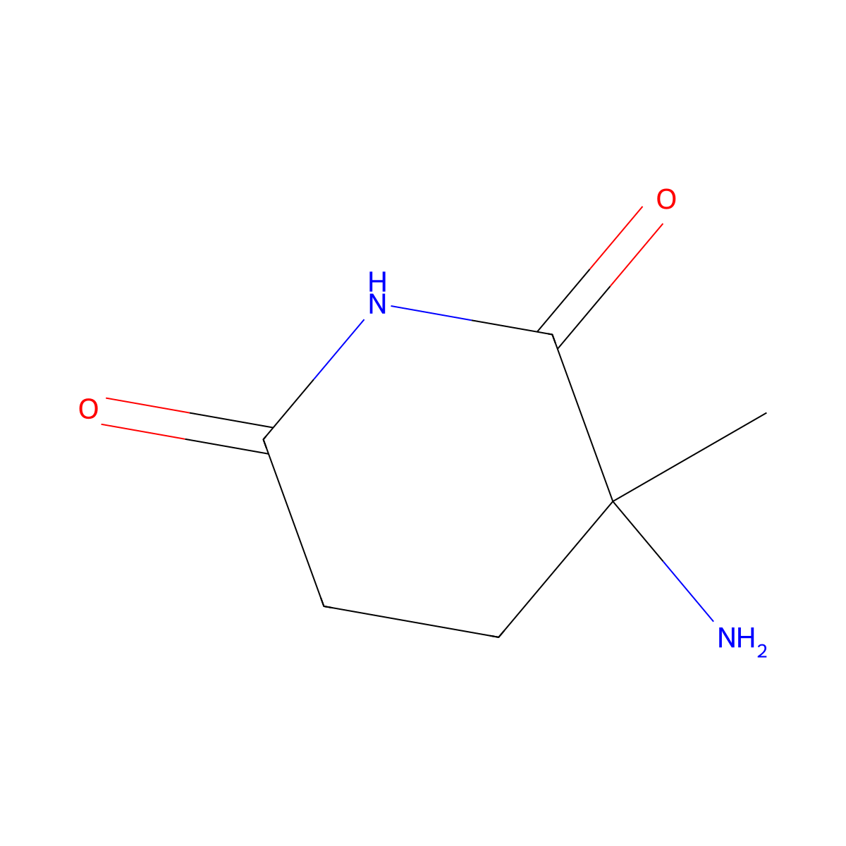 3-Amino-3-methylpiperidine-2,6-dione molecular structure, CAS 202271-85-0