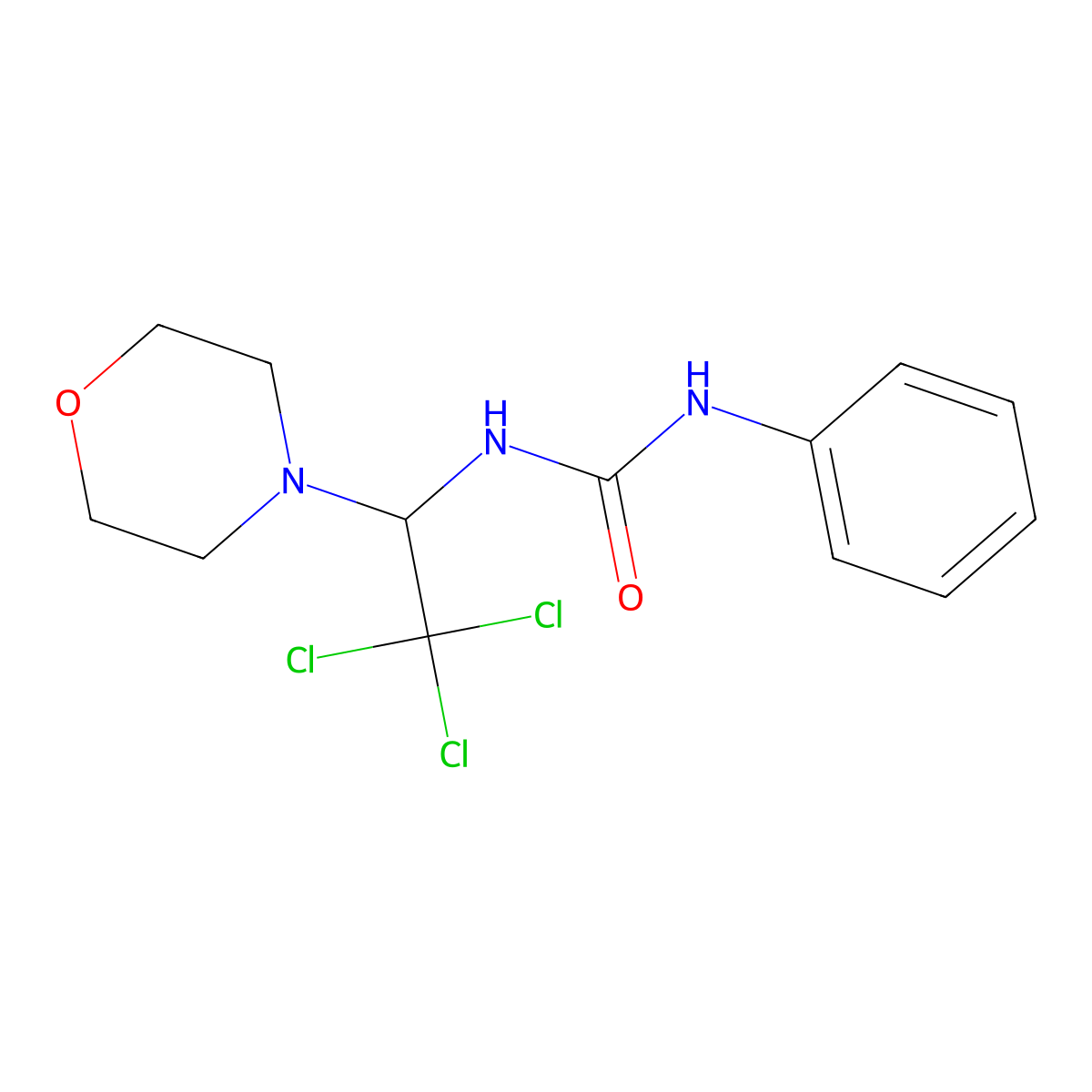1-Phenyl-3-[2,2,2-trichloro-1-(morpholin-4-yl)ethyl]urea molecular structure, CAS 202277-46-1