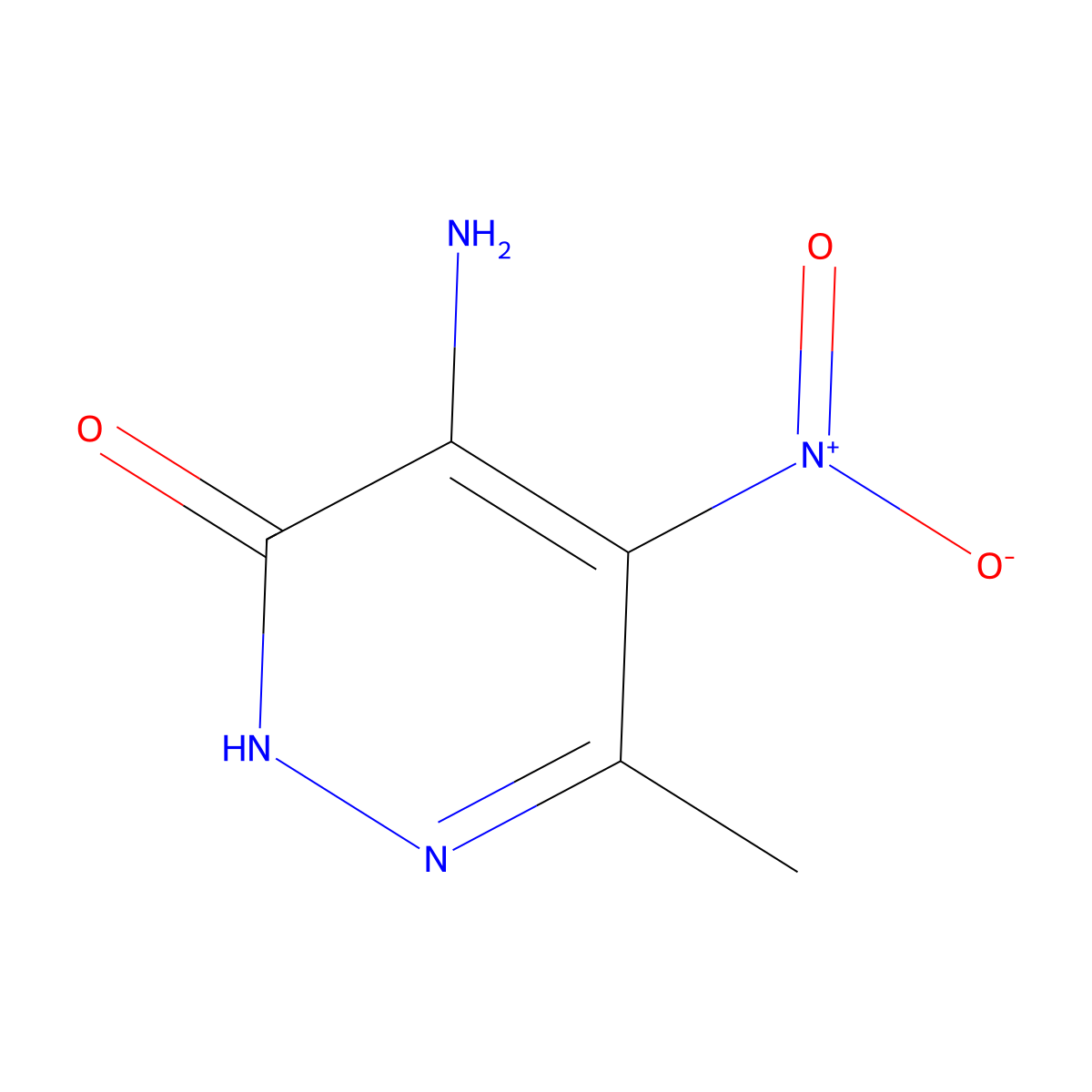 4-amino-6-methyl-5-nitropyridazin-3(2H)-one molecular structure, CAS 202277-51-8