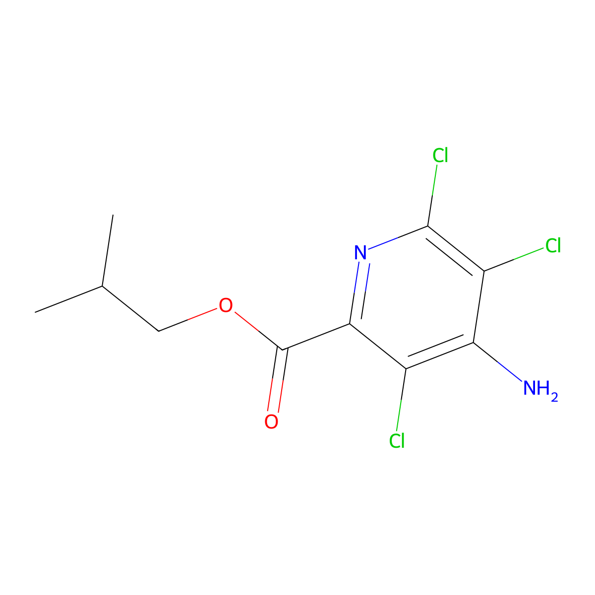 2-Methylpropyl 4-amino-3,5,6-trichloropyridine-2-carboxylate molecular structure, CAS 202277-88-1