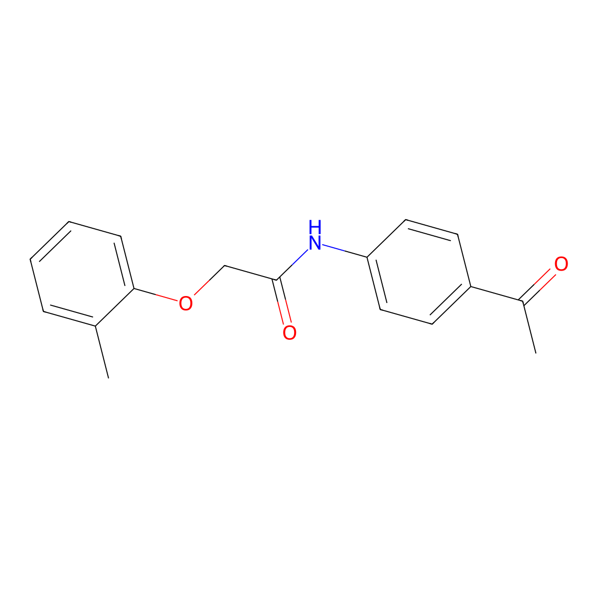 N-(4-acetylphenyl)-2-(2-methylphenoxy)acetamide molecular structure, CAS 202278-01-1