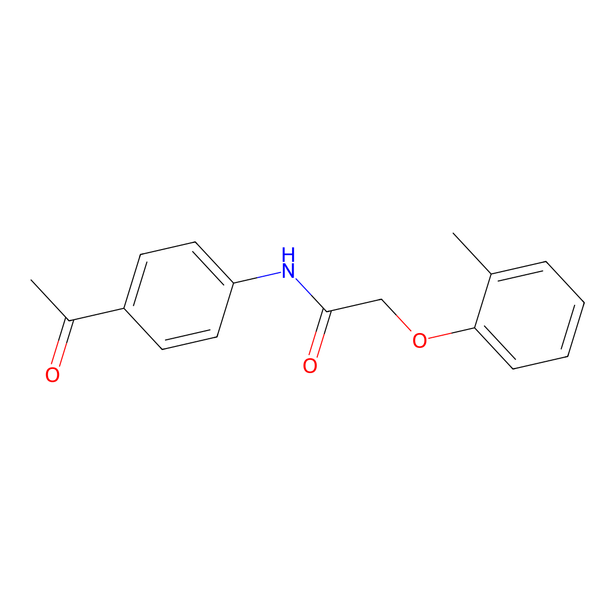 N-(4-acetylphenyl)-2-(2-methylphenoxy)acetamide molecular structure, CAS 202278-01-1