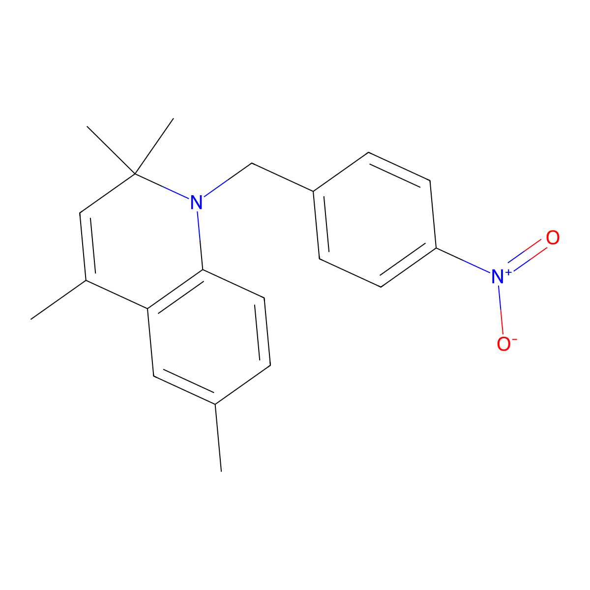 2,2,4,6-Tetramethyl-1-(4-nitrobenzyl)-1,2-dihydroquinoline molecular structure, CAS 202278-61-3