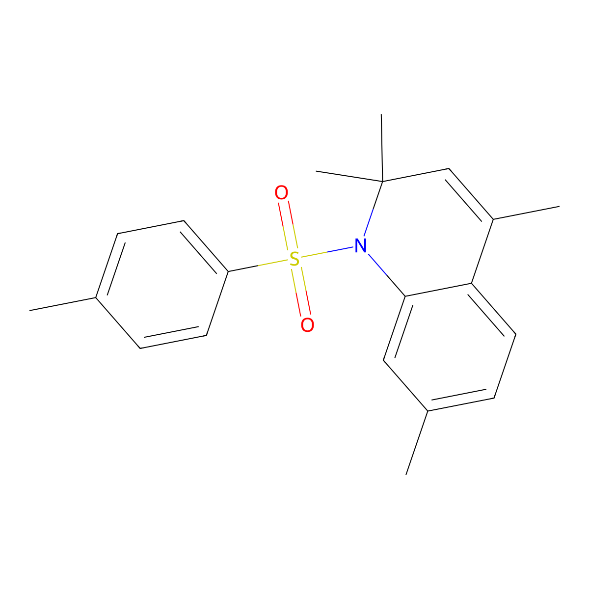 2,2,4,7-Tetramethyl-1-(4-methylphenyl)sulfonylquinoline molecular structure, CAS 202278-63-5