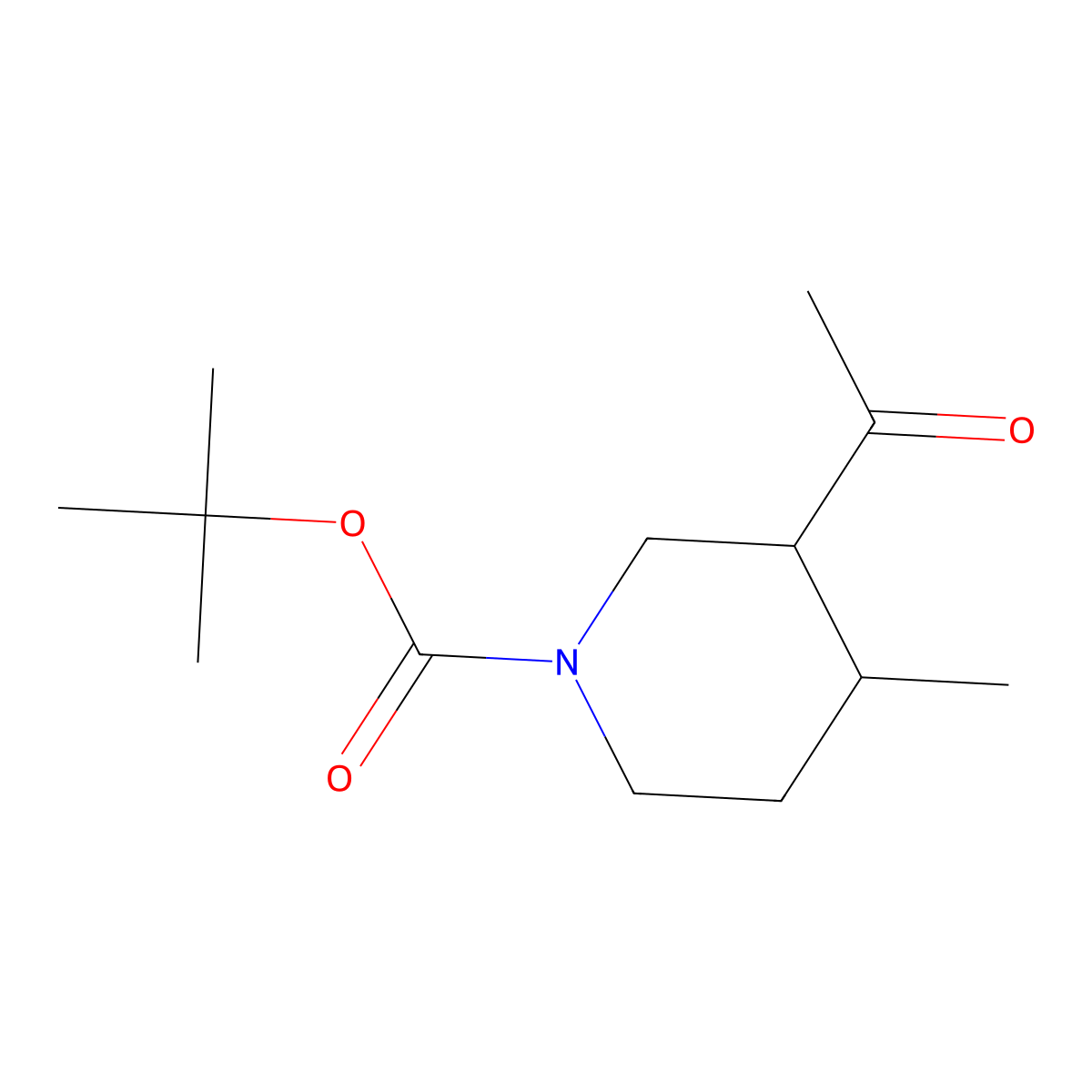 tert-Butyl 3-acetyl-4-methylpiperidine-1-carboxylate molecular structure, CAS 2022787-22-8