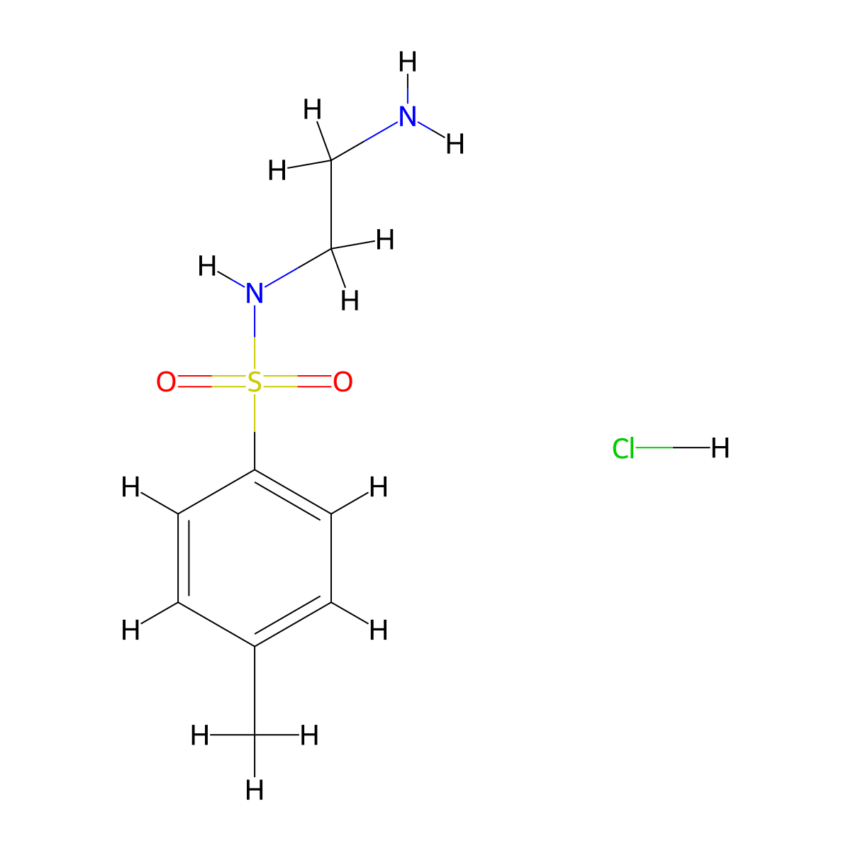 N-(2-aminoethyl)-4-methylbenzene-1-sulfonamide hydrochloride molecular structure, CAS 20228-51-7