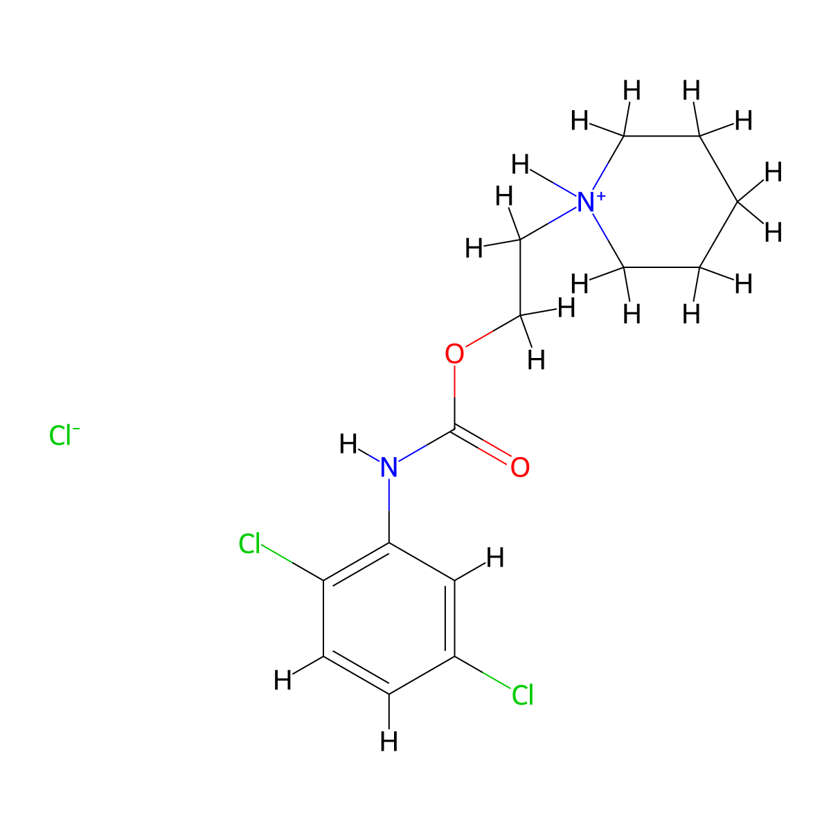 Carbanilic acid, 2,5-dichloro-, 2-piperidinoethyl ester, hydrochloride molecular structure, CAS 20228-92-6