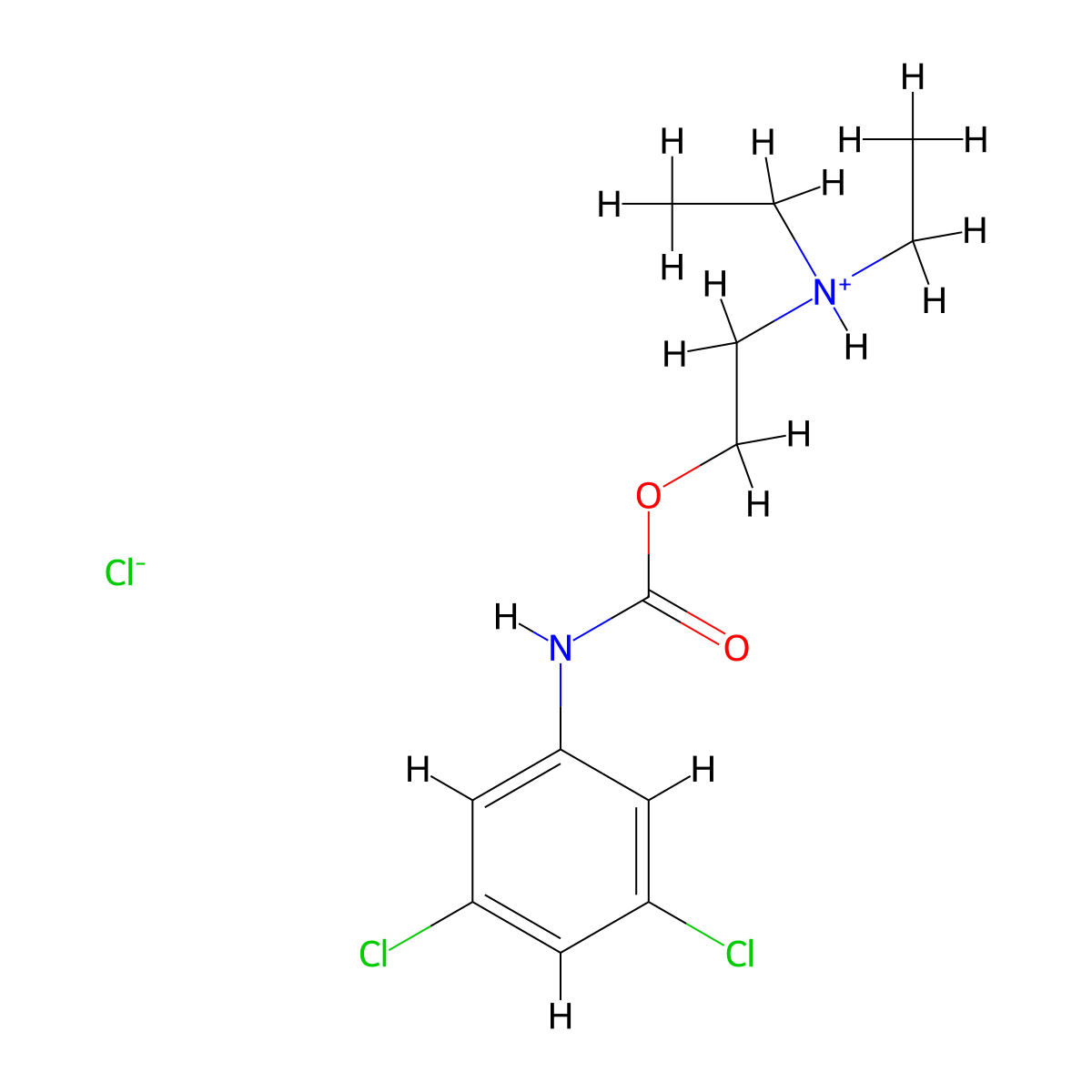 Carbanilic acid, 3,5-dichloro-, 2-(diethylamino)ethyl ester, hydrochloride molecular structure, CAS 20228-93-7