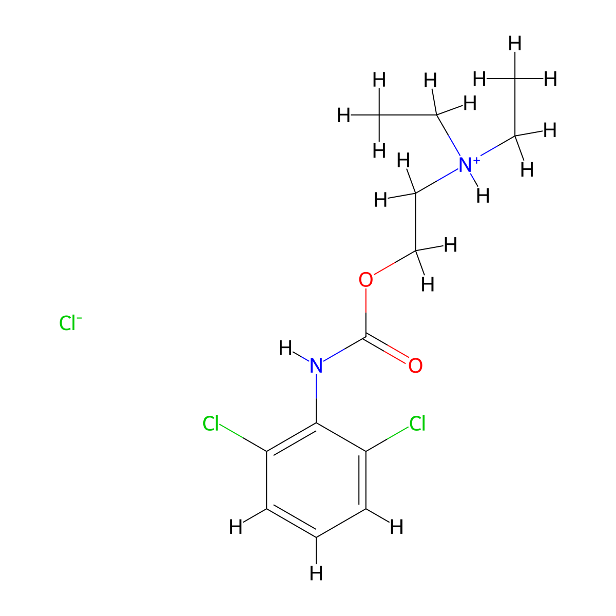 2-(Diethylamino)ethyl hydrogen (2,6-dichlorophenyl)carbonimidate--hydrogen chloride (1/1) molecular structure, CAS 20228-94-8