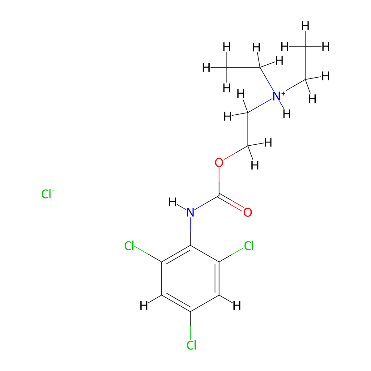 Carbanilic acid, 2,4,6-trichloro-, 2-(diethylamino)ethyl ester, hydrochloride molecular structure, CAS 20228-99-3