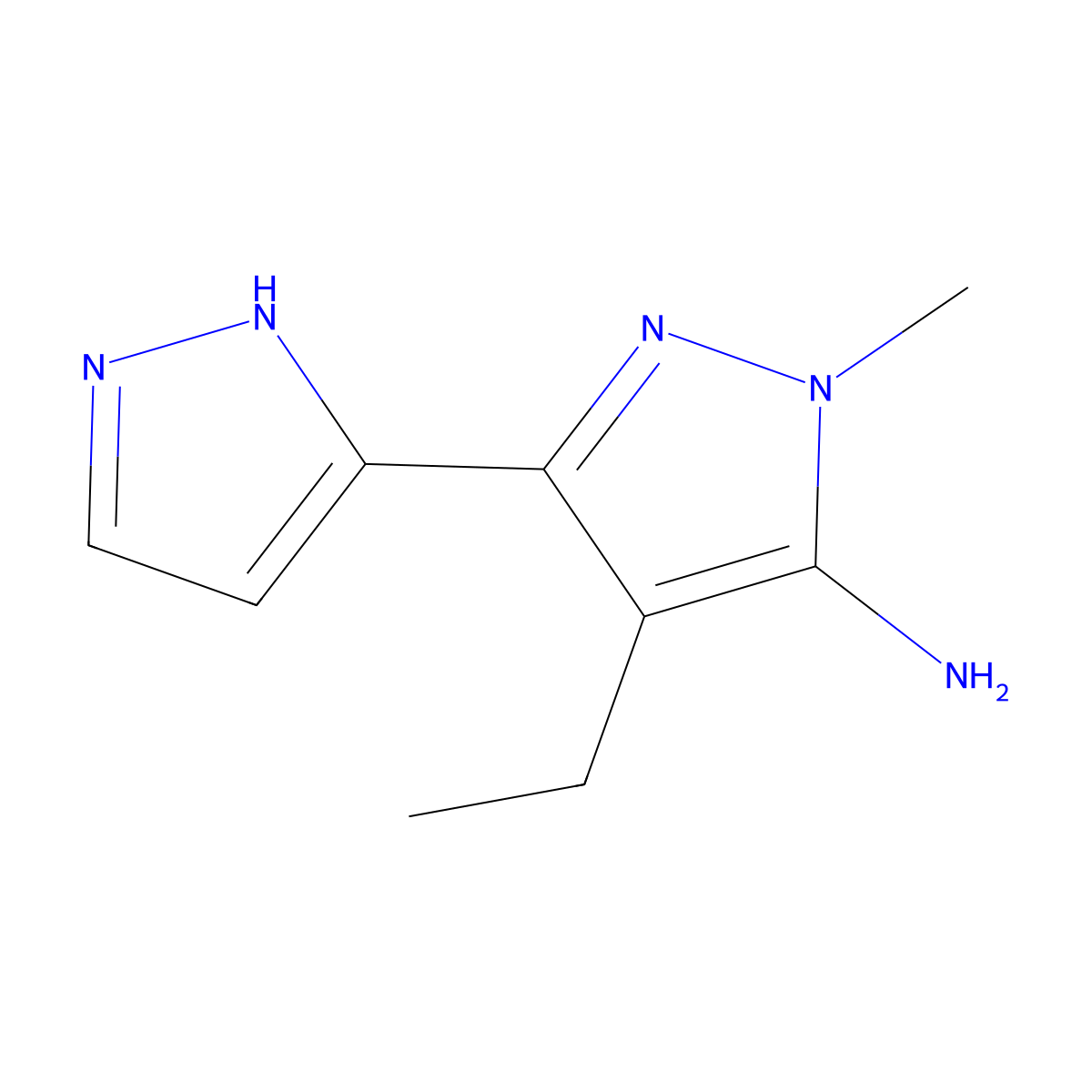 4-Ethyl-1-methyl-1h,2'h-[3,3'-bipyrazol]-5-amine molecular structure, CAS 2022842-92-6