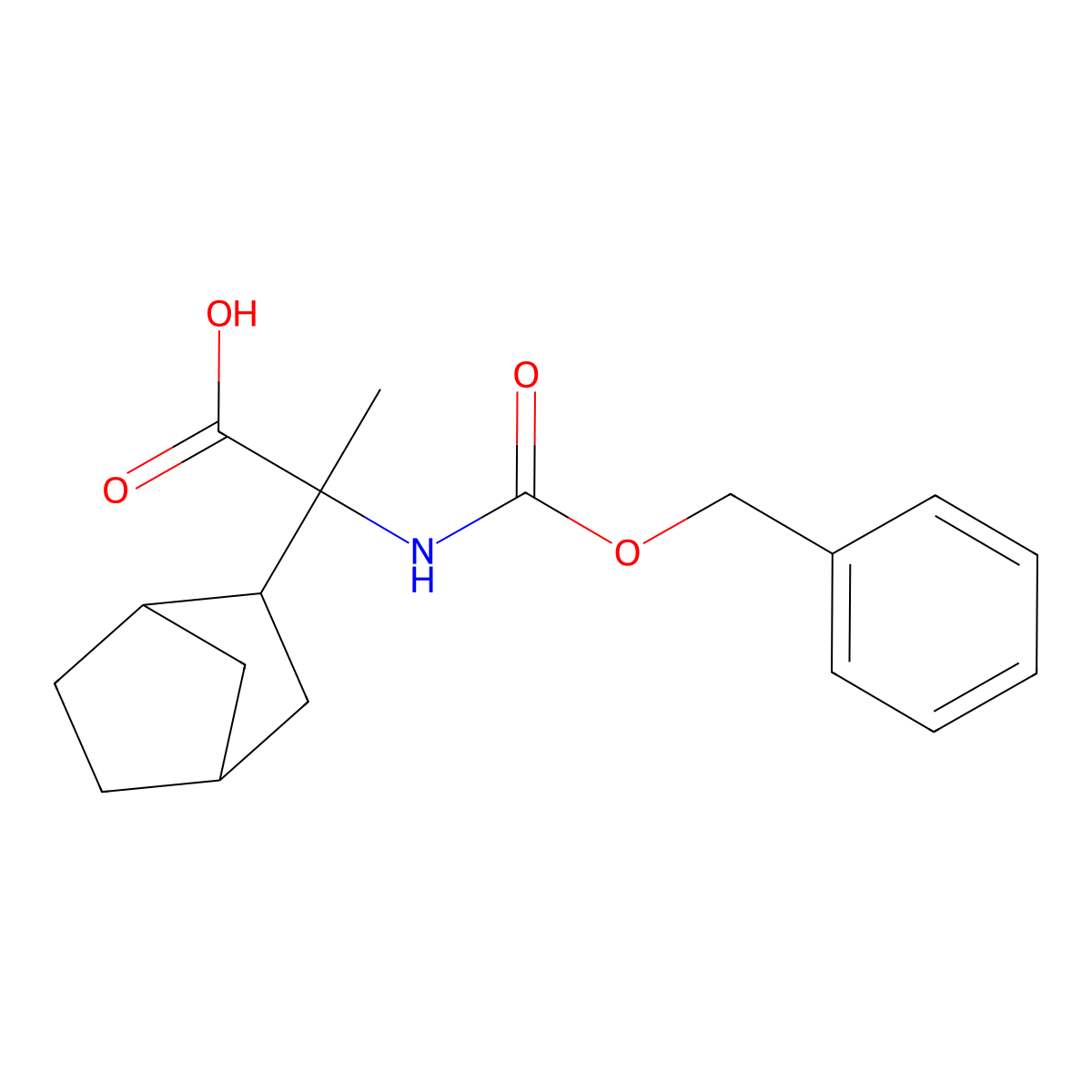 2-{[(Benzyloxy)carbonyl]amino}-2-{bicyclo[2.2.1]heptan-2-yl}propanoic acid molecular structure, CAS 2022855-76-9