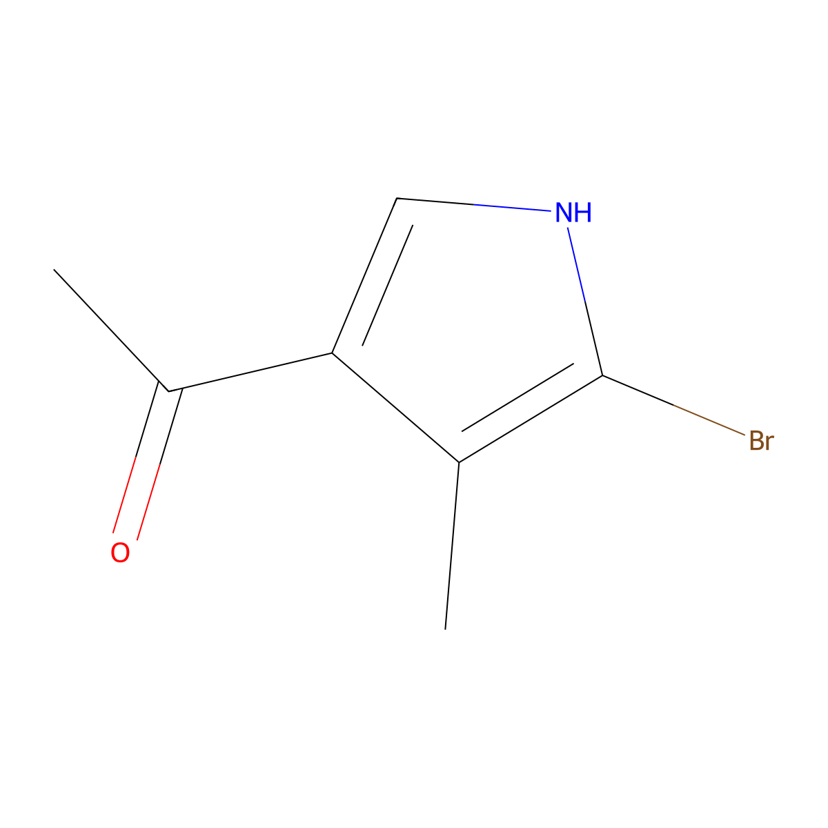 1-(5-Bromo-4-methyl-1H-pyrrol-3-YL)ethanone molecular structure, CAS 202286-27-9