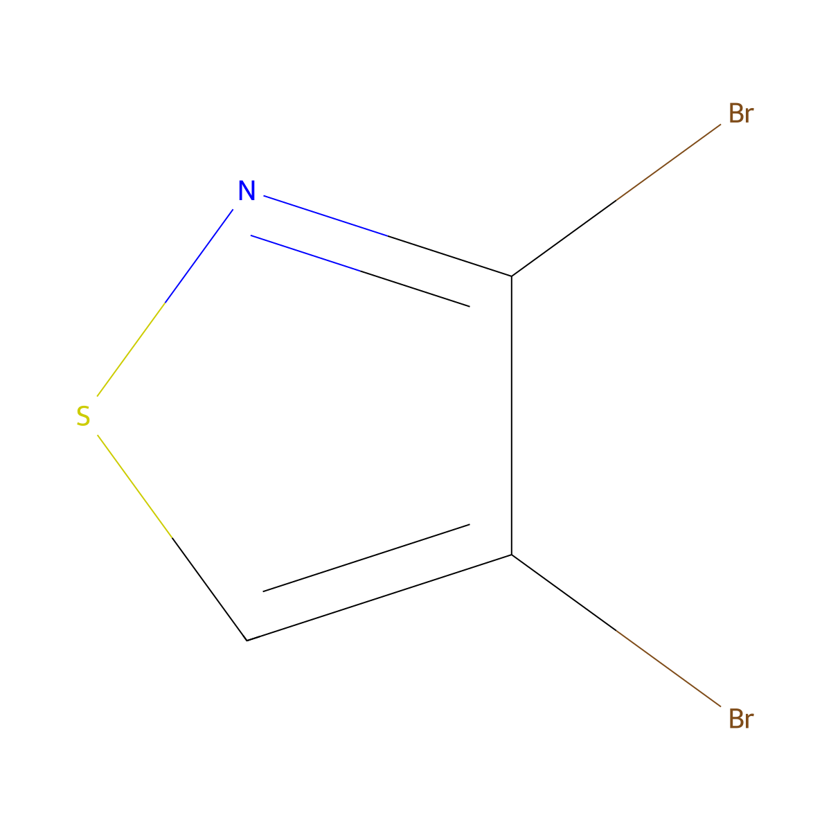 3,4-Dibromo-1,2-thiazole molecular structure, CAS 202287-53-4