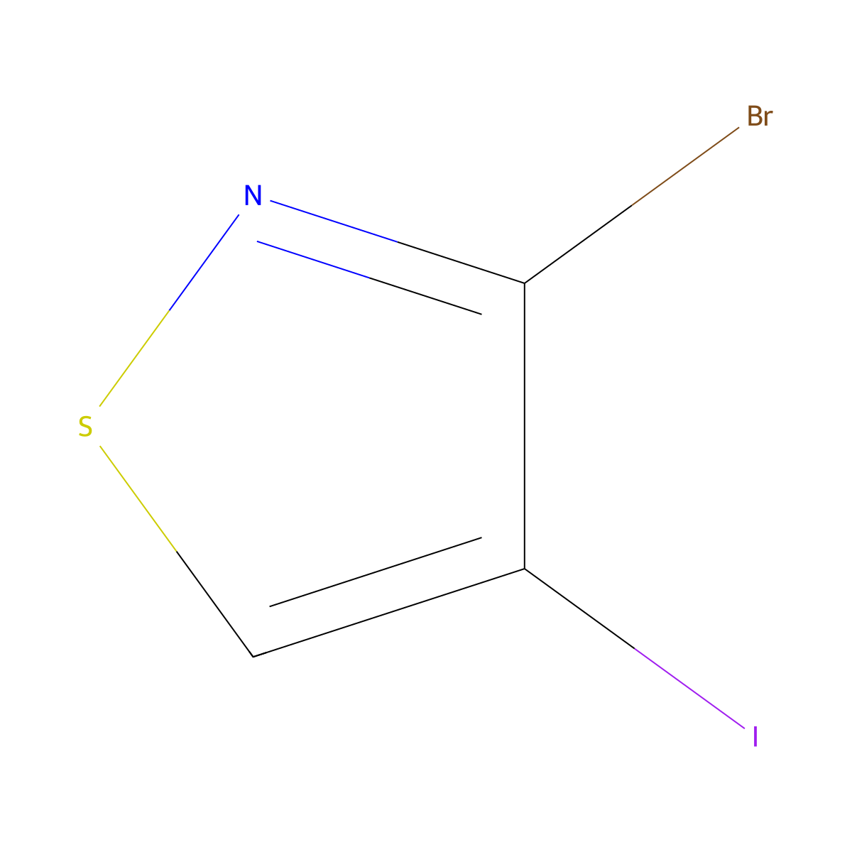 3-Bromo-4-iodo-1,2-thiazole molecular structure, CAS 202287-54-5