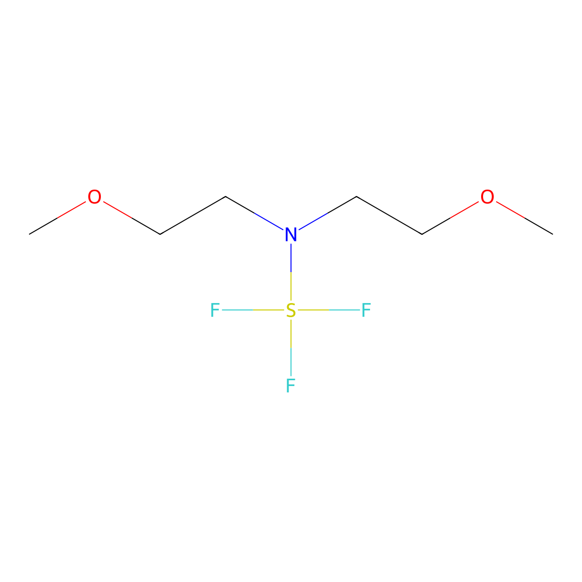 (Bis(2-methoxyethyl)amino)sulfur trifluoride molecular structure, CAS 202289-38-1