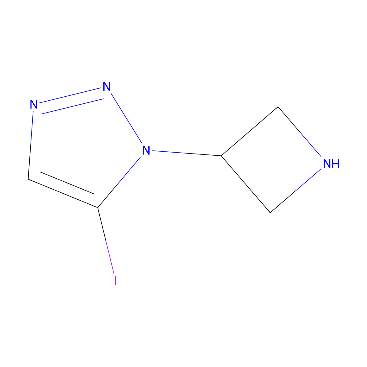 1-(azetidin-3-yl)-5-iodo-1H-1,2,3-triazole molecular structure, CAS 2022916-60-3