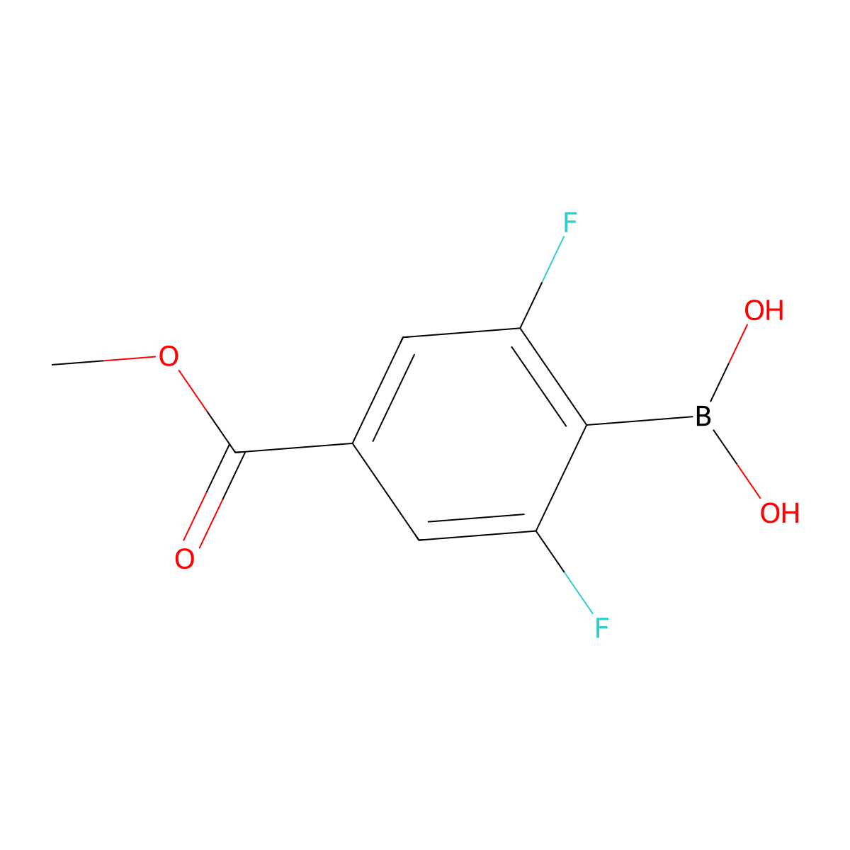 4-Methoxycarbonyl-2,6-difluorophenylboronic acid molecular structure, CAS 2022984-58-1