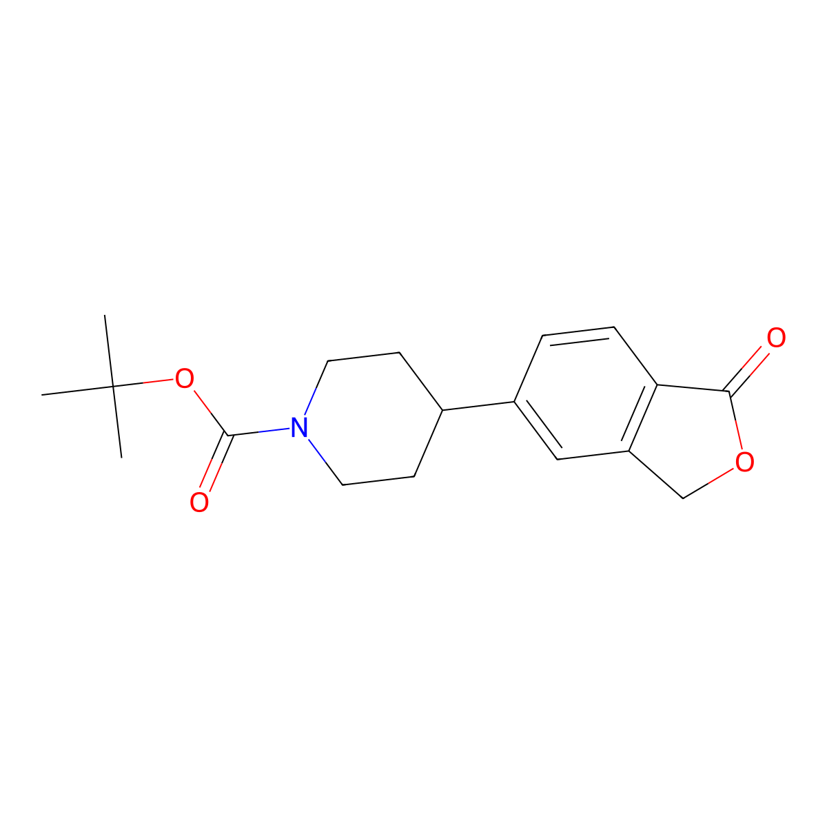 Tert-butyl 4-(1-oxo-1,3-dihydroisobenzofuran-5-yl)piperidine-1-carboxylate molecular structure, CAS 2022990-74-3