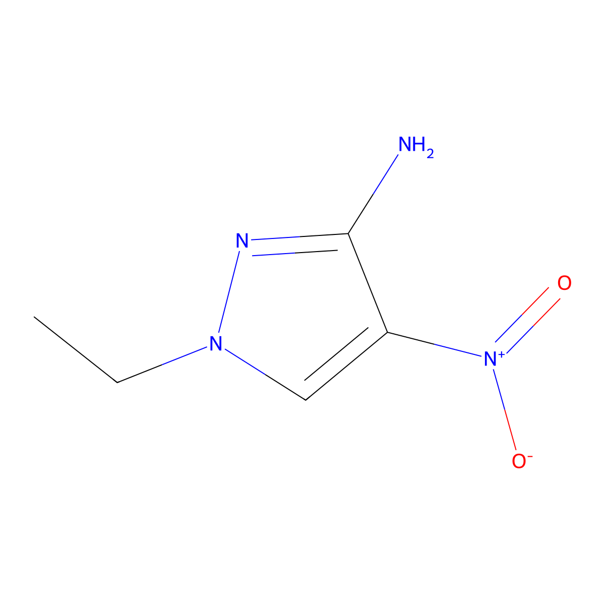 1-Ethyl-4-nitro-1H-pyrazol-3-amine molecular structure, CAS 2023003-07-6