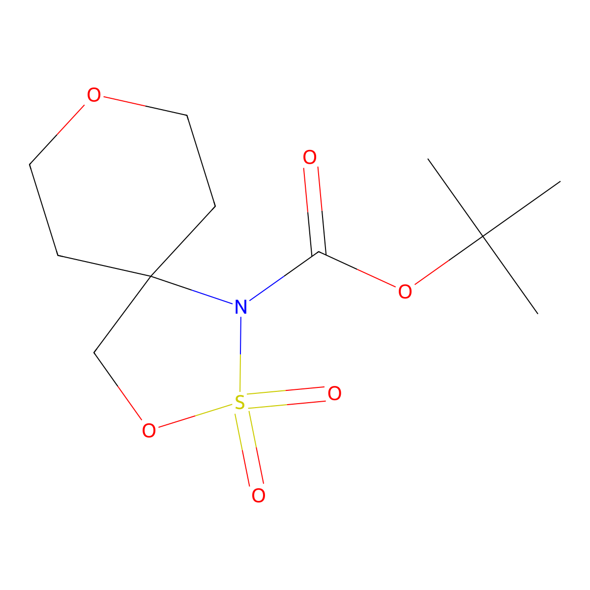 tert-Butyl 2,2-dioxo-3,8-dioxa-2lambda-thia-1-azaspiro[4.5]decane-1-carboxylate molecular structure, CAS 2023006-55-3