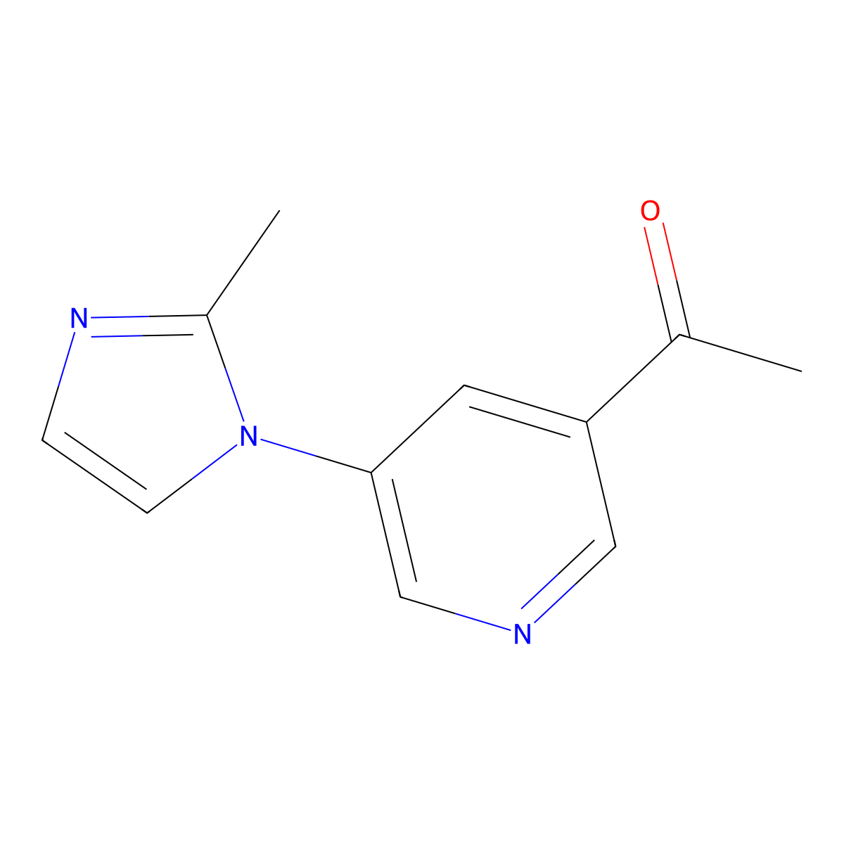 1-[5-(2-methyl-1H-imidazol-1-yl)pyridin-3-yl]ethan-1-one molecular structure, CAS 2023146-05-4