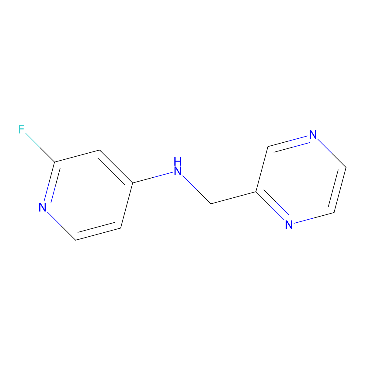 2-fluoro-N-[(pyrazin-2-yl)methyl]pyridin-4-amine molecular structure, CAS 2023179-13-5