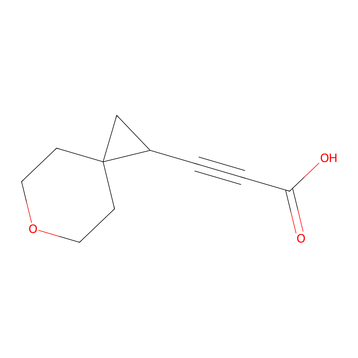 3-(6-Oxaspiro[2.5]octan-1-yl)propiolic acid molecular structure, CAS 2023220-52-0