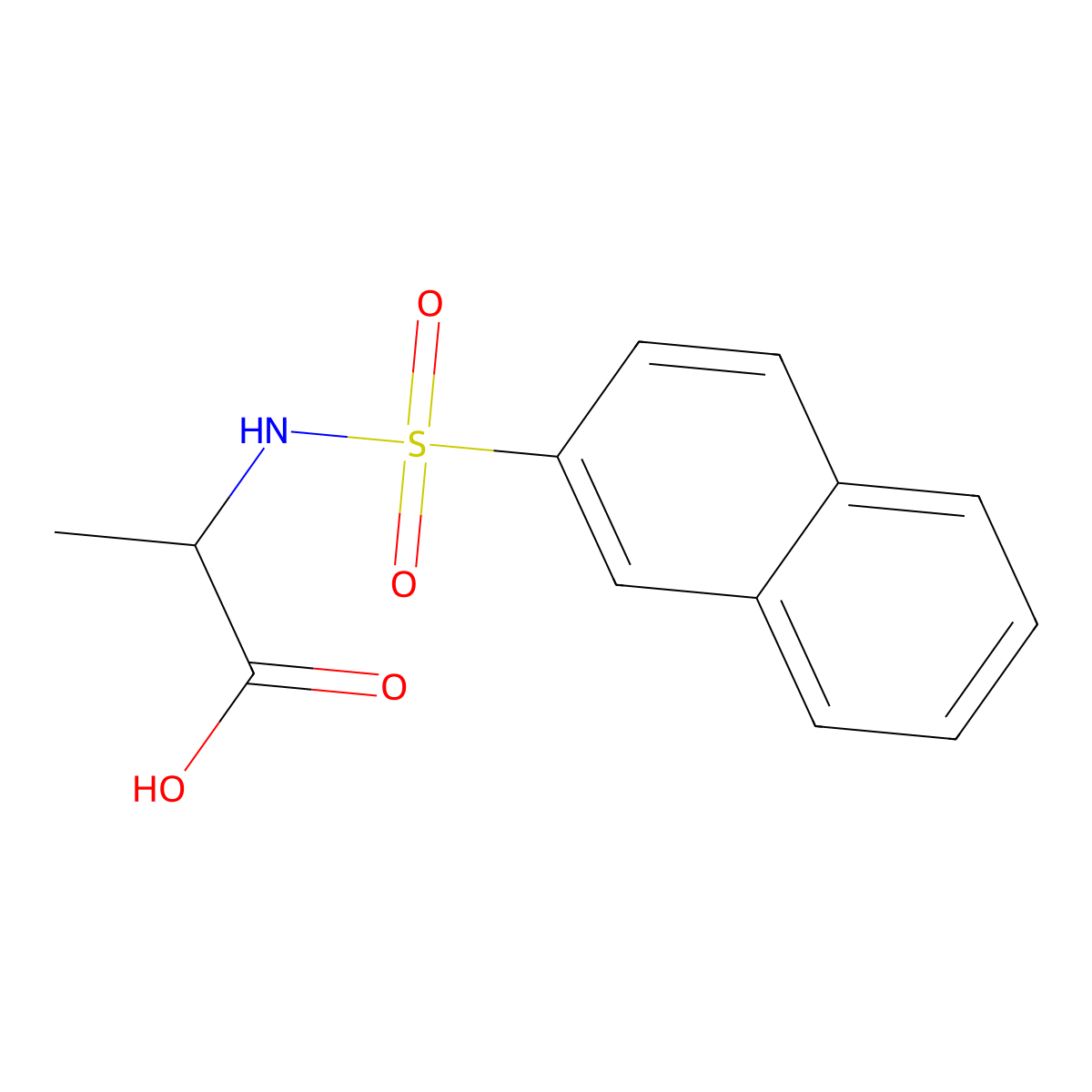 N-(naphthalen-2-ylsulfonyl)alanine molecular structure, CAS 202326-39-4