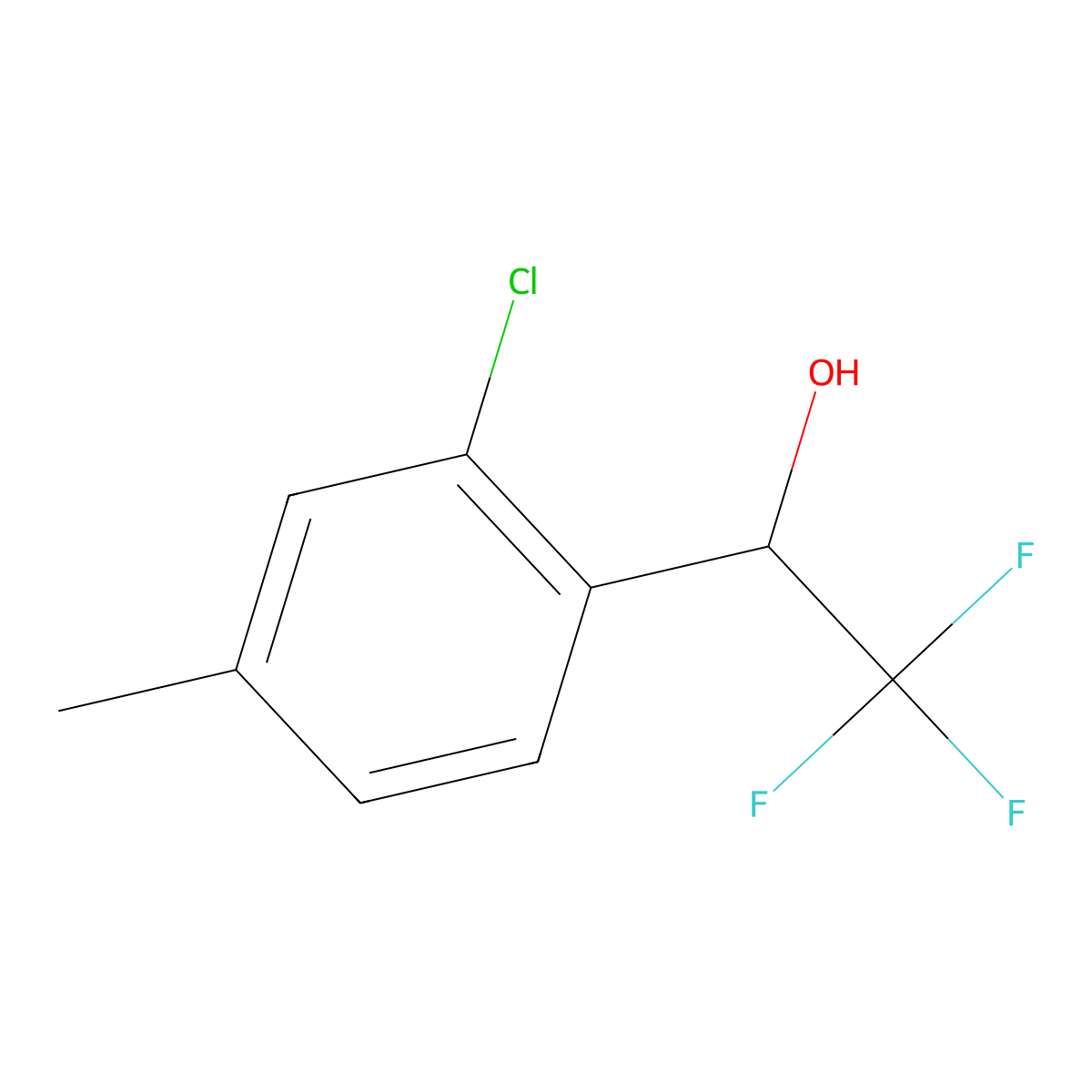 1-(2-Chloro-4-methylphenyl)-2,2,2-trifluoroethan-1-ol molecular structure, CAS 2023261-89-2
