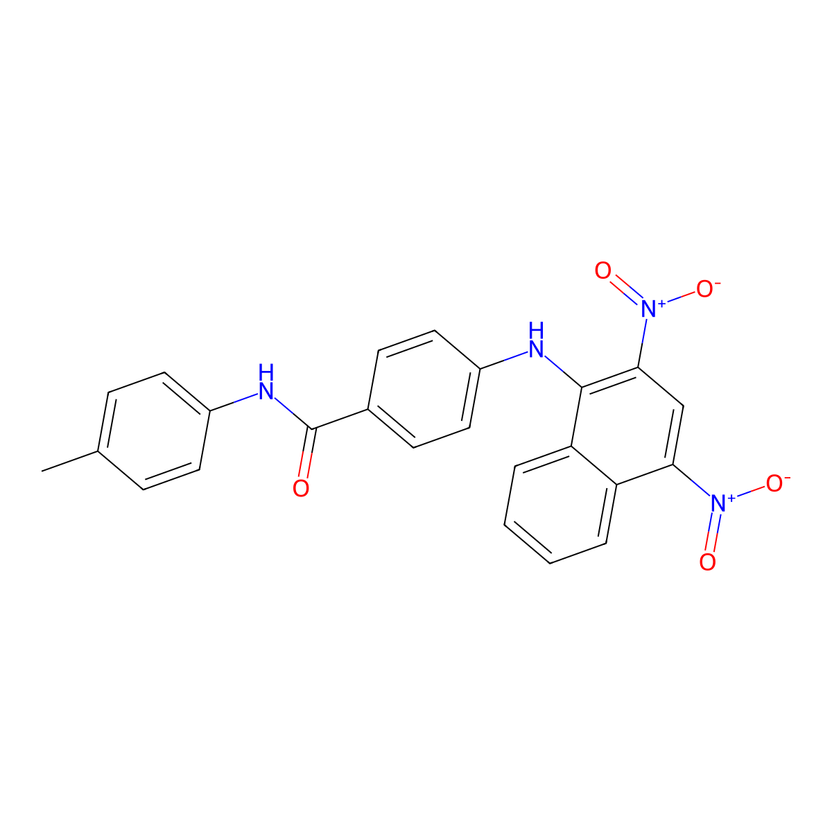 4-[(2,4-dinitronaphthalen-1-yl)amino]-N-(4-methylphenyl)benzamide molecular structure, CAS 202328-58-3