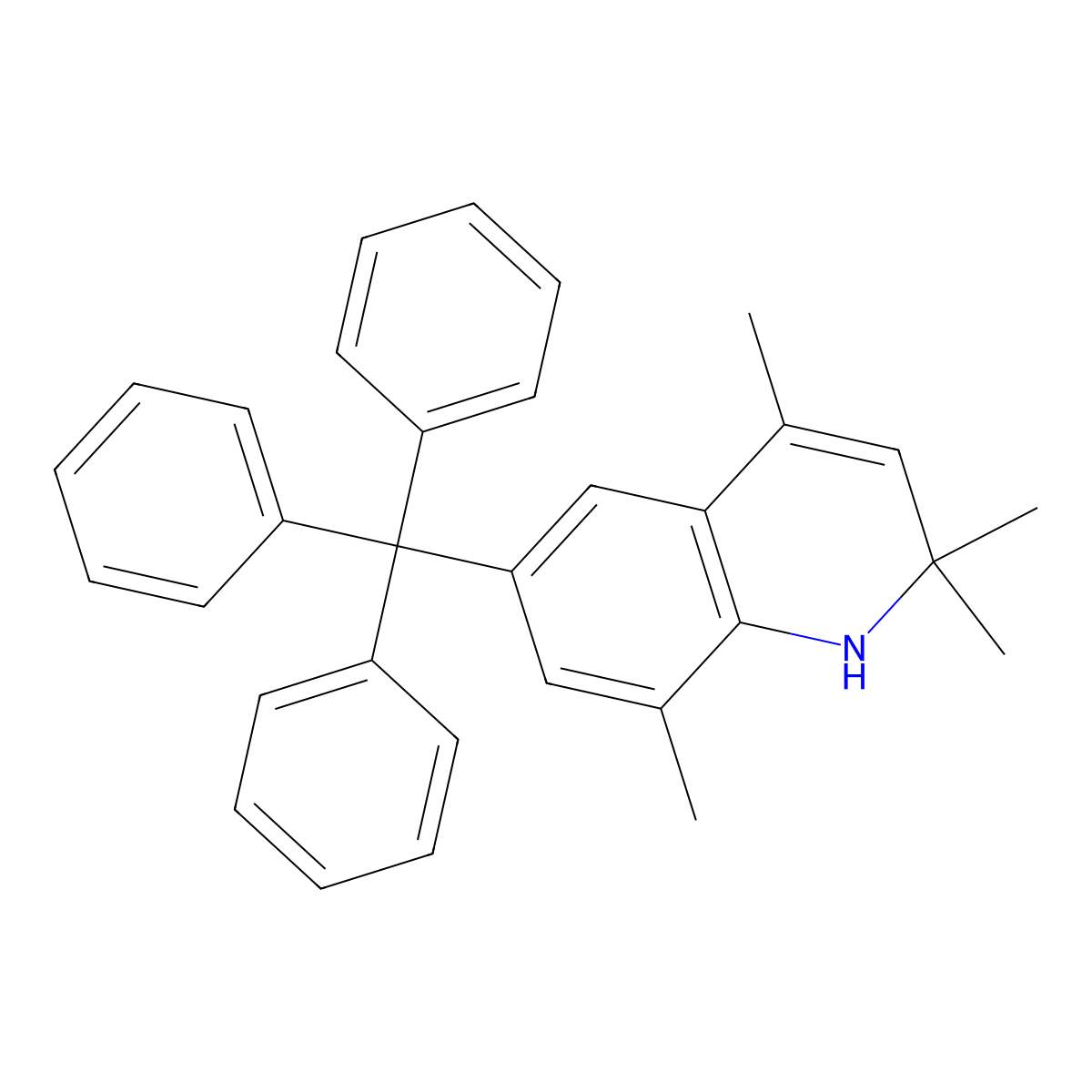 2,2,4,8-tetramethyl-6-trityl-1H-quinoline molecular structure, CAS 202331-70-2