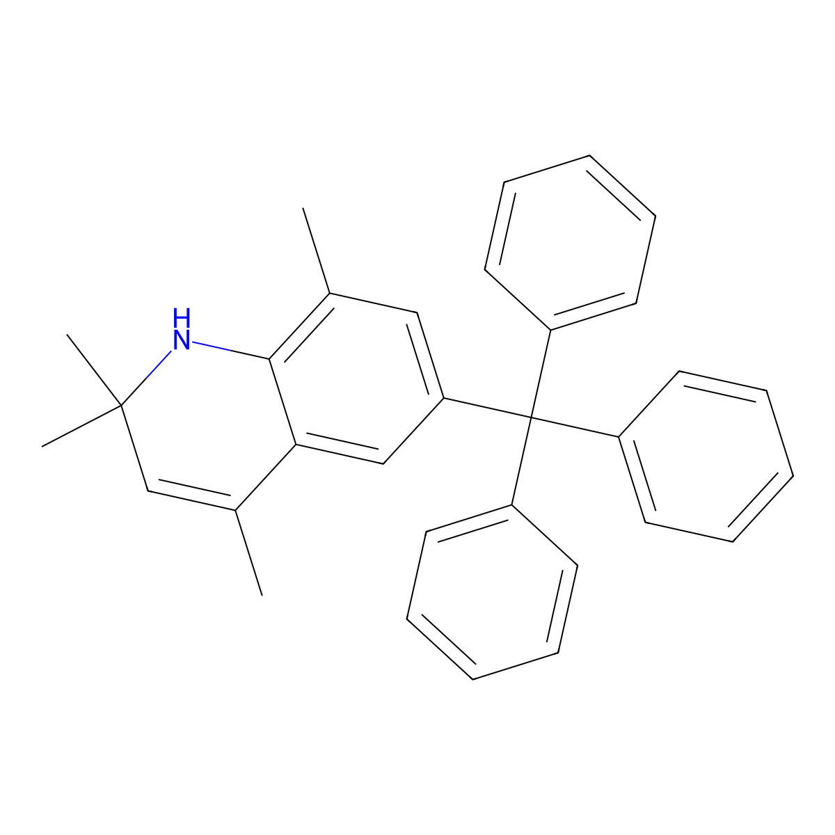 2,2,4,8-tetramethyl-6-trityl-1H-quinoline molecular structure, CAS 202331-70-2