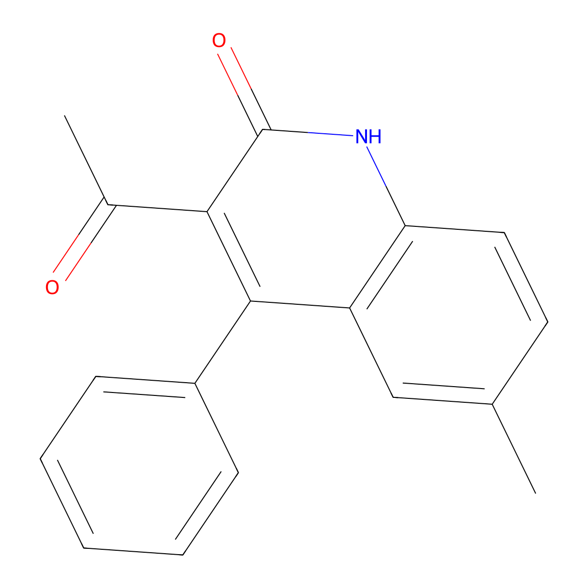 3-acetyl-6-methyl-4-phenylquinolin-2(1H)-one molecular structure, CAS 202331-94-0