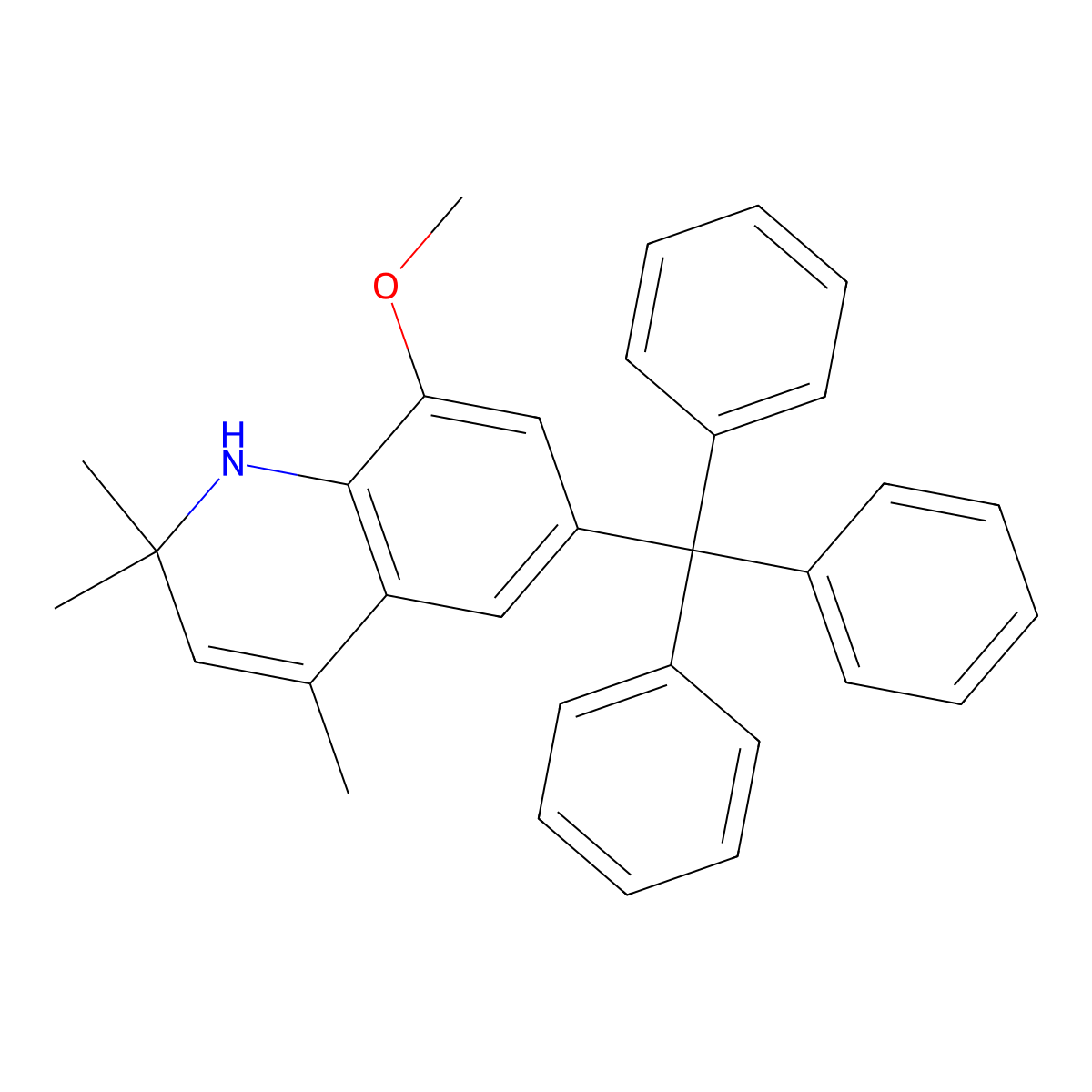 8-Methoxy-2,2,4-trimethyl-6-trityl-1,2-dihydroquinoline molecular structure, CAS 202332-29-4