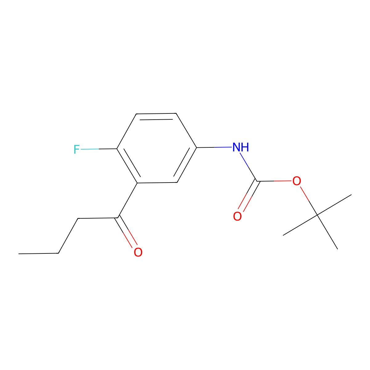 tert-butyl N-(3-butanoyl-4-fluorophenyl)carbamate molecular structure, CAS 2023352-01-2