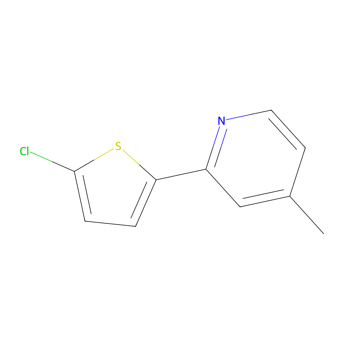 2-(5-Chloro-2-thienyl)-4-methylpyridine molecular structure, CAS 202336-12-7