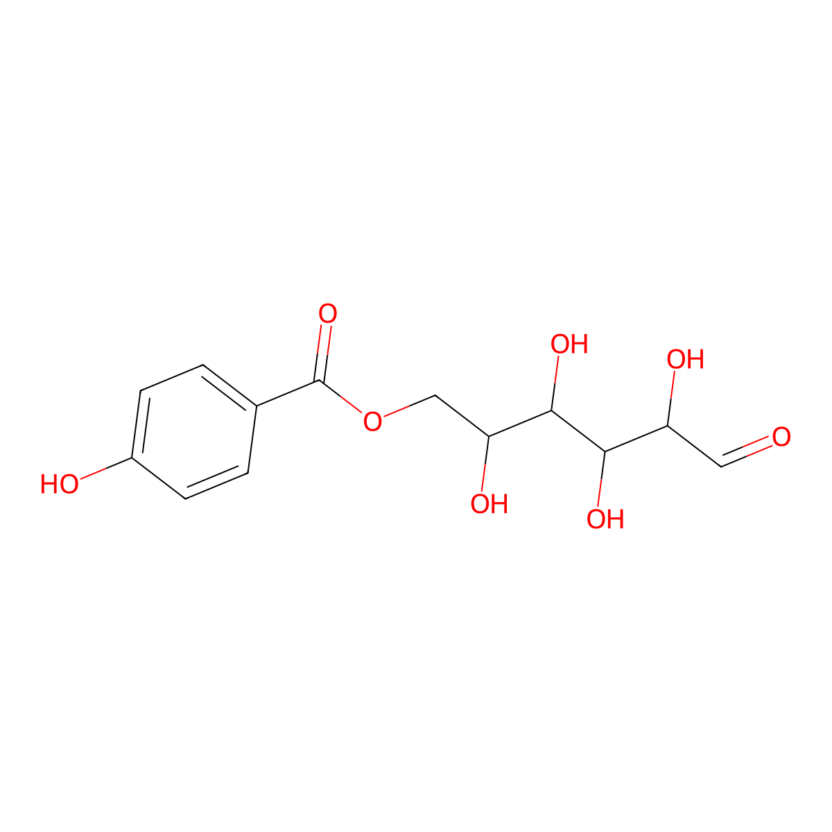 6-O-(p-Hydroxybenzoyl)glucose molecular structure, CAS 202337-44-8