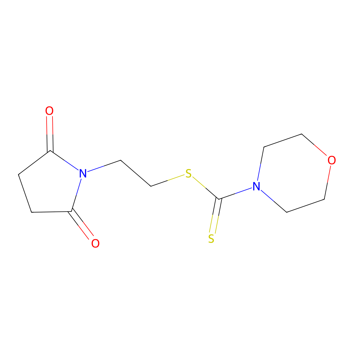 2-Succinimidoethyl 4-morpholinecarbodithioate molecular structure, CAS 202340-95-2