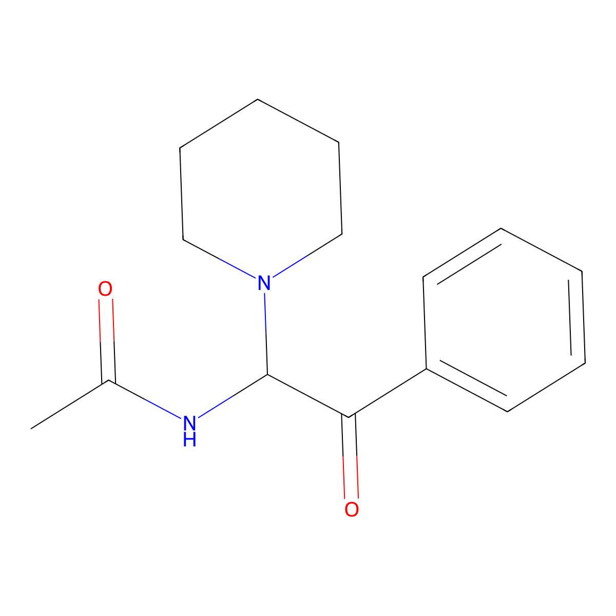 N-[2-oxo-2-phenyl-1-(piperidin-1-yl)ethyl]acetamide molecular structure, CAS 202341-19-3