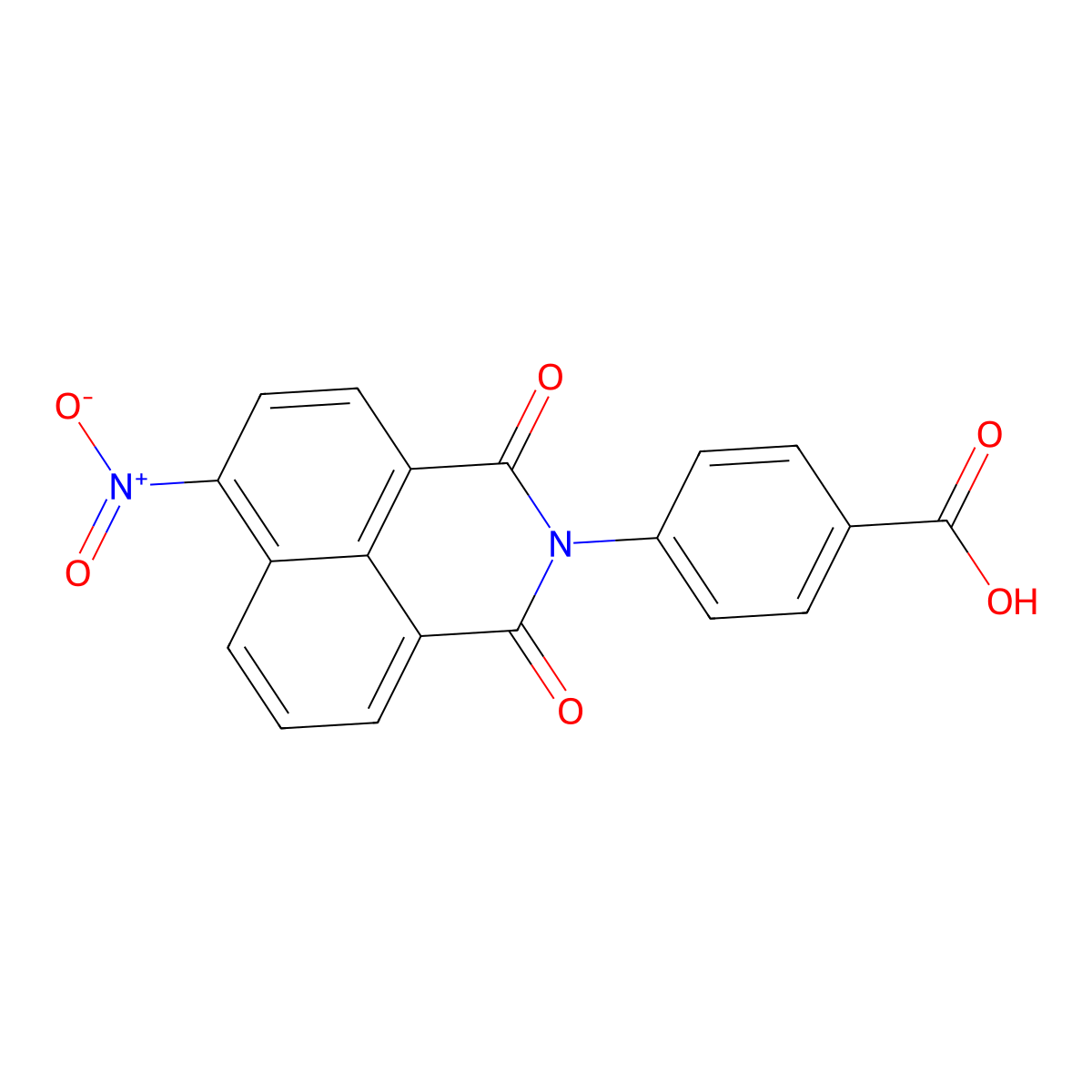 4-(6-Nitro-1,3-dioxo-1H,3H-benzo[de]isoquinolin-2-yl)-benzoic acid molecular structure, CAS 202341-40-0