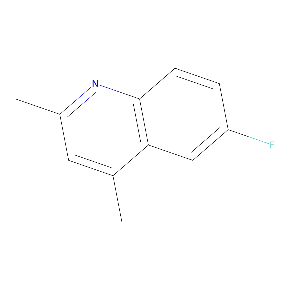 6-Fluoro-2,4-dimethylquinoline molecular structure, CAS 202341-92-2