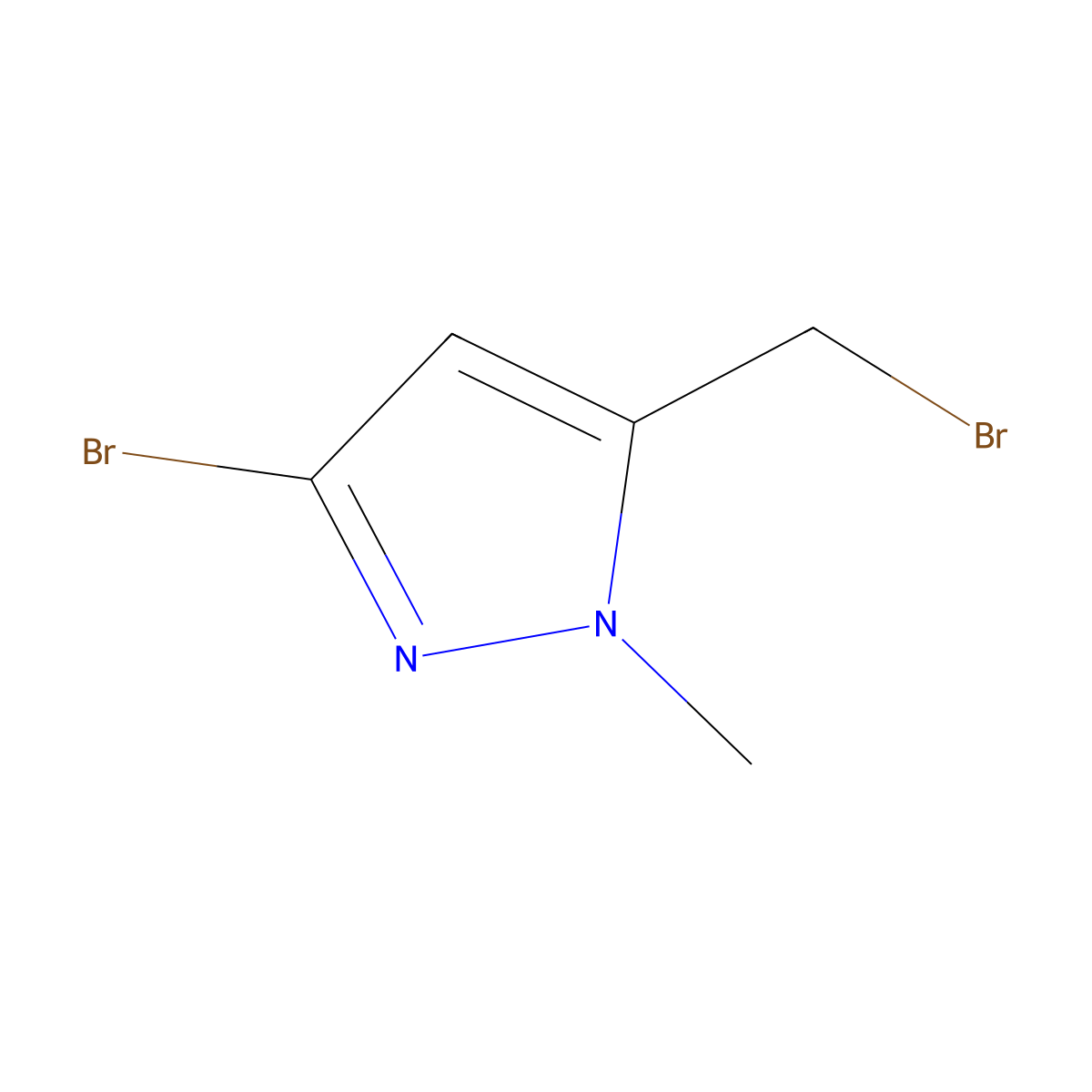 3-bromo-5-(bromomethyl)-1-methyl-1H-pyrazole molecular structure, CAS 2023414-32-4