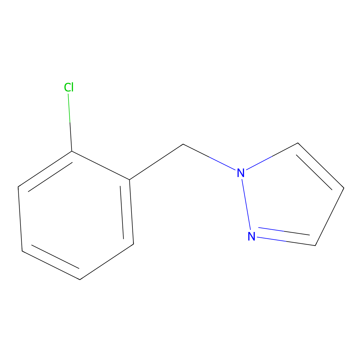 1-[(2-chlorophenyl)methyl]-1H-pyrazole molecular structure, CAS 202344-35-2