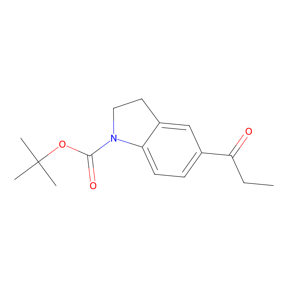 Tert-butyl 5-propionylindoline-1-carboxylate molecular structure, CAS 2023446-49-1