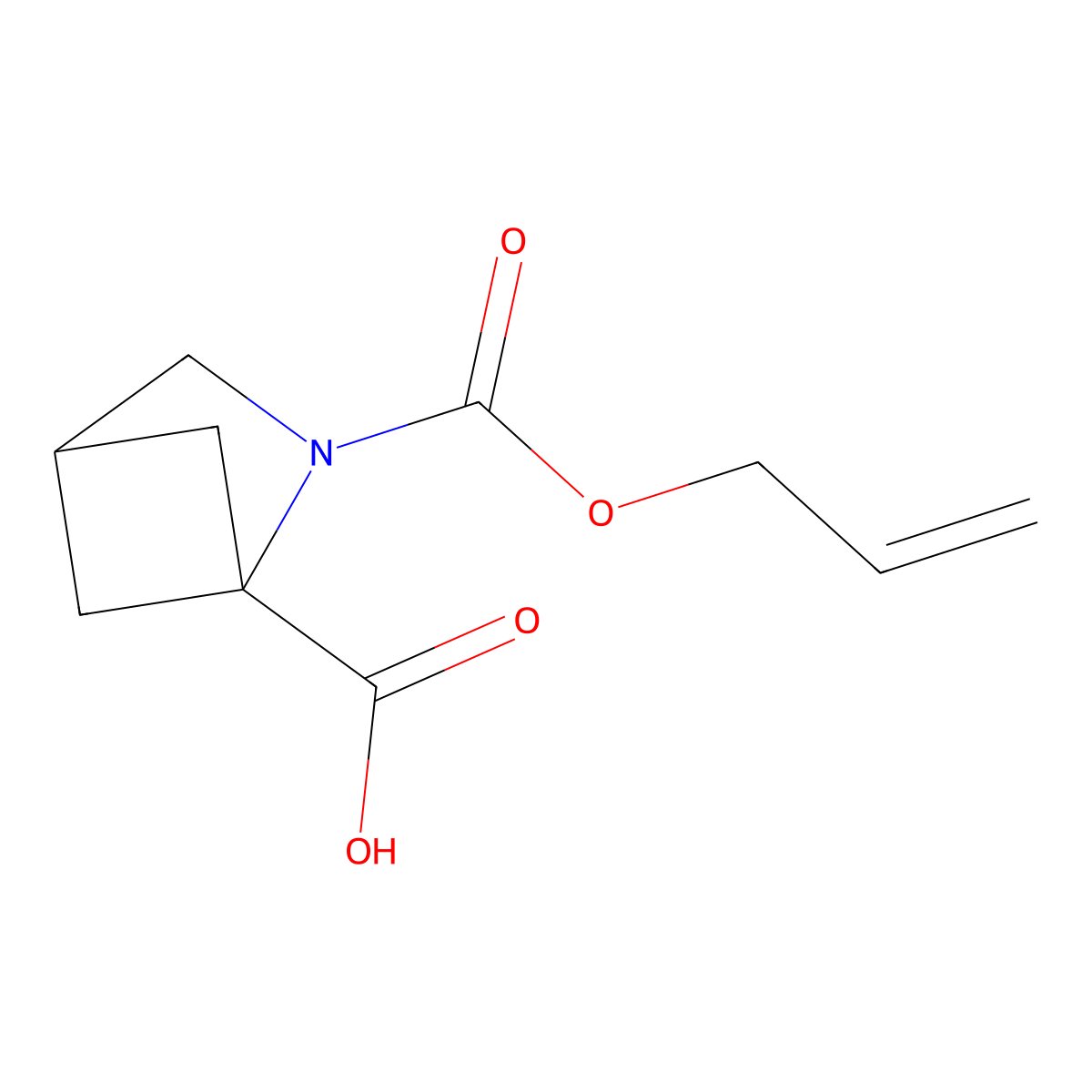 2-[(Prop-2-en-1-yloxy)carbonyl]-2-azabicyclo[2.1.1]hexane-1-carboxylic acid molecular structure, CAS 2023448-63-5