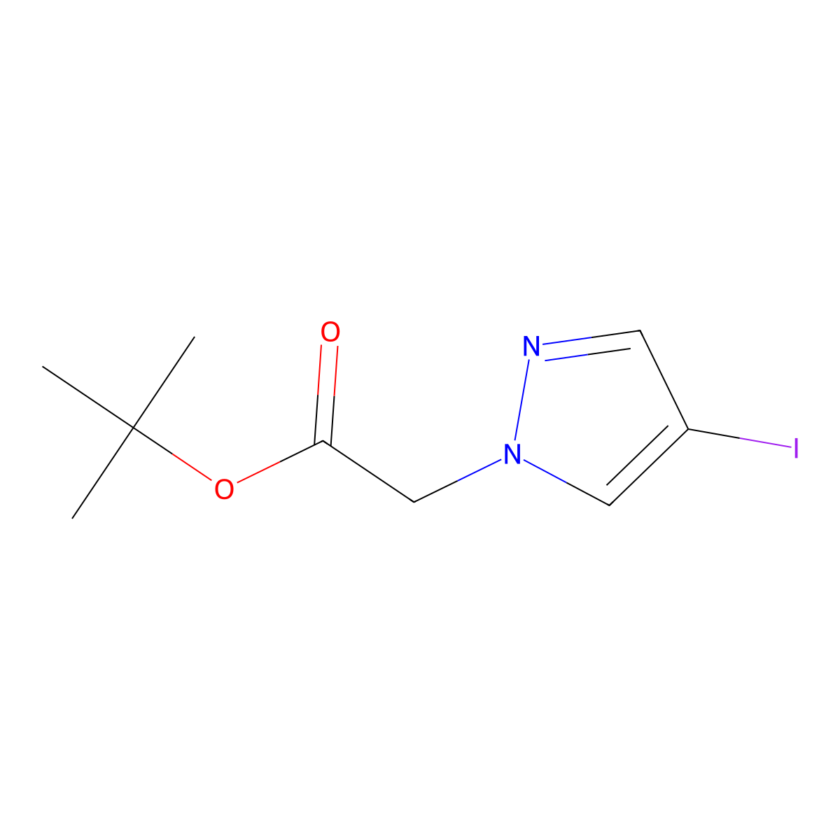 tert-butyl 2-(4-iodo-1H-pyrazol-1-yl)acetate molecular structure, CAS 2023463-51-4
