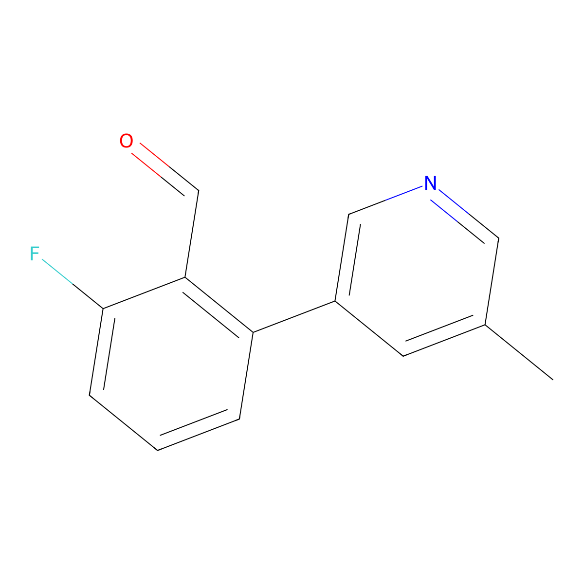 2-Fluoro-6-(5-methylpyridin-3-yl)benzaldehyde molecular structure, CAS 2023466-98-8